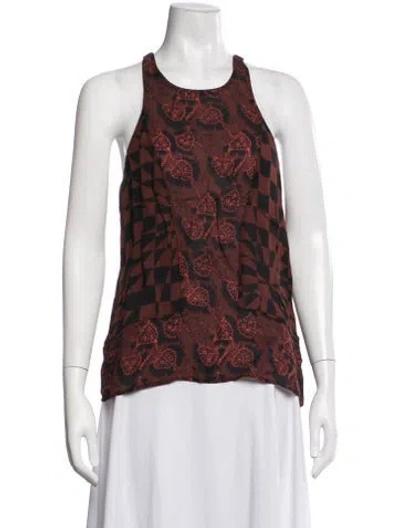 Pre-owned A.l.c Silk Patterned Top In Red