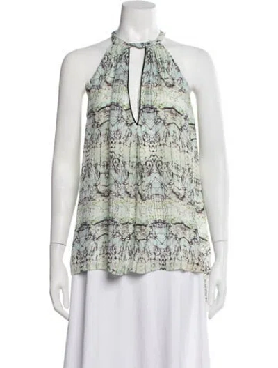 Pre-owned A.l.c Silk Patterned Top W/ Tags In Green