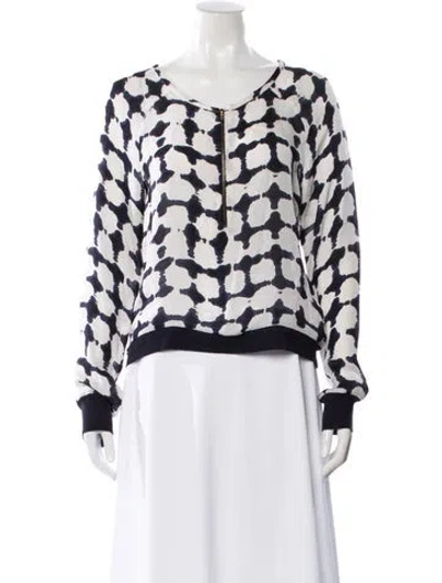 Pre-owned A.l.c Silk Patterned Top In White