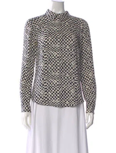 Pre-owned A.l.c Silk Plaid Print Top In Multi