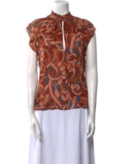Pre-owned A.l.c Silk Printed Blouse