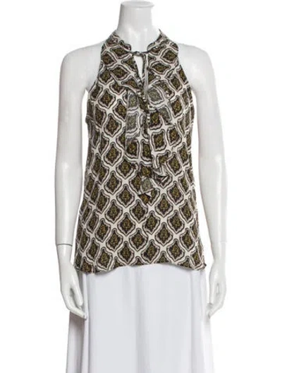 Pre-owned A.l.c Silk Printed Blouse In Black