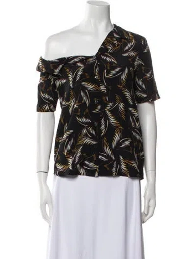 Pre-owned A.l.c Silk Printed Blouse In Black