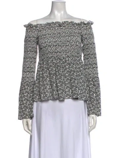 Pre-owned A.l.c Silk Printed Blouse In Black