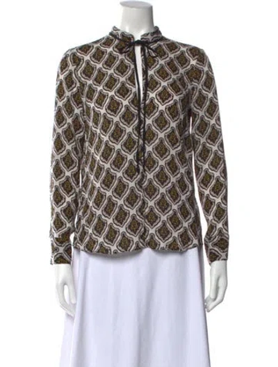 Pre-owned A.l.c Silk Printed Blouse In Black/neutrals