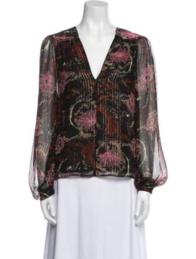 Pre-owned A.l.c Silk Printed Blouse In Multi