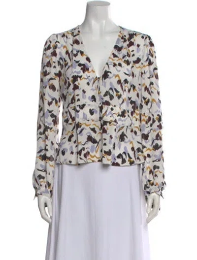 Pre-owned A.l.c Silk Printed Blouse In Multi