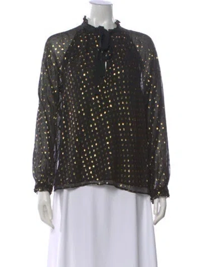 Pre-owned A.l.c Silk Printed Blouse In Multi