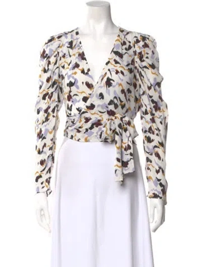 Pre-owned A.l.c Silk Printed Blouse In Neutral