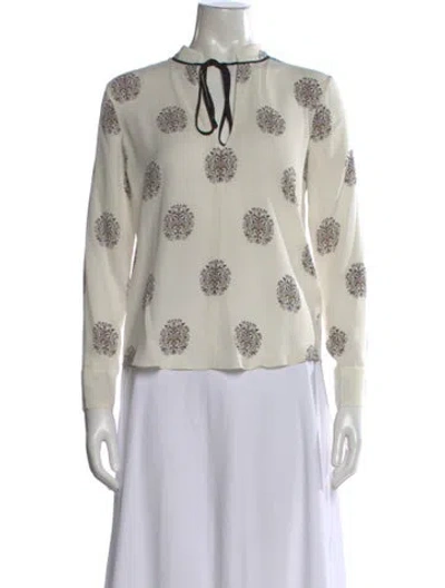 Pre-owned A.l.c Silk Printed Blouse In Neutral