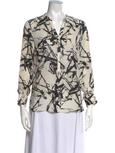 Pre-owned A.l.c Silk Printed Blouse In Neutrals