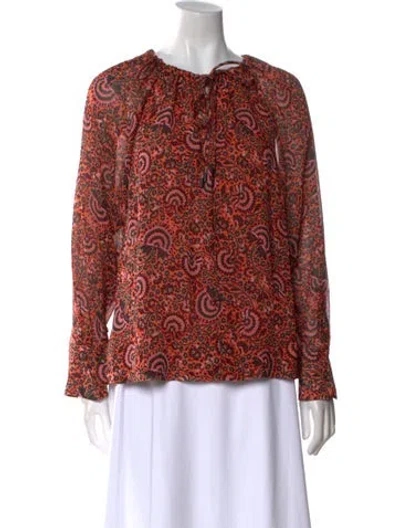 Pre-owned A.l.c Silk Printed Blouse In Orange