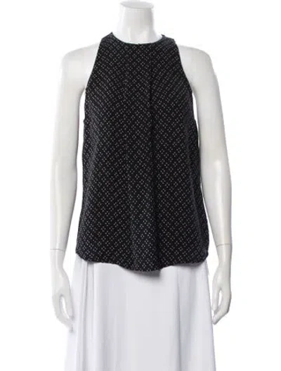 Pre-owned A.l.c Silk Printed Top In Black