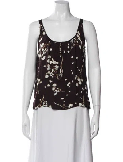 Pre-owned A.l.c Silk Printed Top In Blue