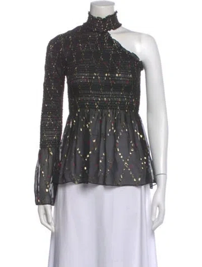 Pre-owned A.l.c Silk Printed Top In Multi