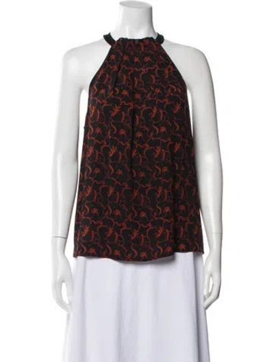 Pre-owned A.l.c Silk Printed Top In Multi