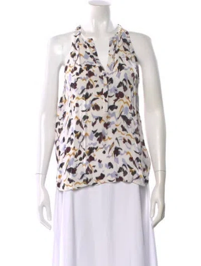 Pre-owned A.l.c Silk Printed Top In Neutral