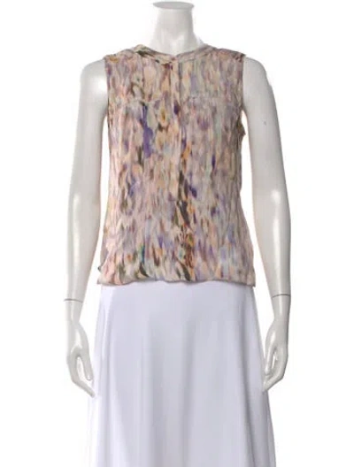 Pre-owned A.l.c Silk Printed Top In Pink
