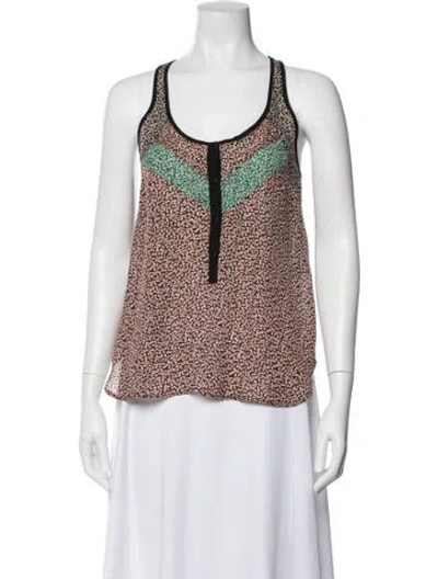 Pre-owned A.l.c Silk Printed Top In Red