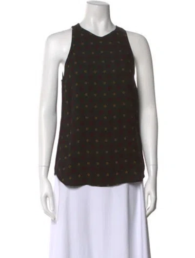 Pre-owned A.l.c Silk Printed Top W/ Tags In Black