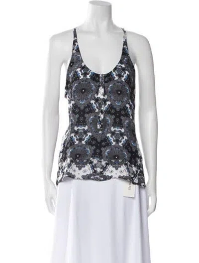 Pre-owned A.l.c Silk Printed Top In White