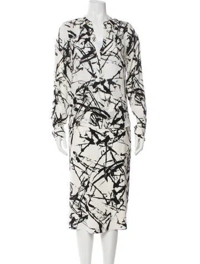 Pre-owned A.l.c Silk Printed In White