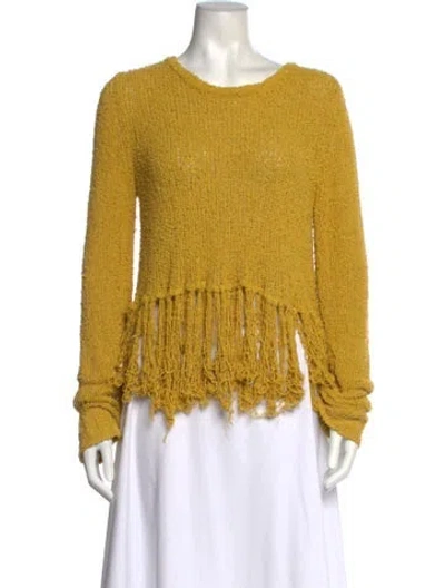 Pre-owned A.l.c Silk Scoop Neck Sweater In Yellow