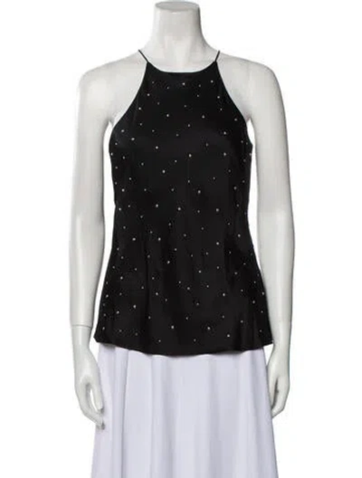 Pre-owned A.l.c Silk Scoop Neck Top In Black