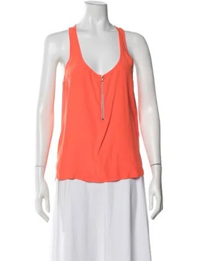 Pre-owned A.l.c Silk Scoop Neck Top In Orange