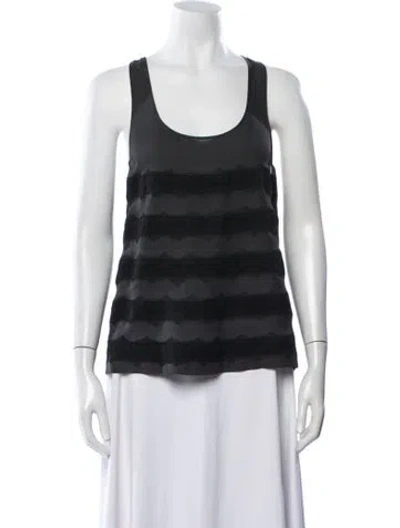 Pre-owned A.l.c Silk Scoop Neck Top In White