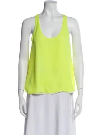 Pre-owned A.l.c Silk Scoop Neck Top In Yellow