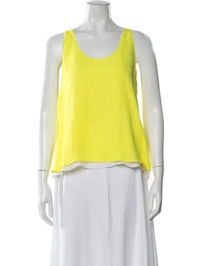 Pre-owned A.l.c Silk Scoop Neck Top In Yellow