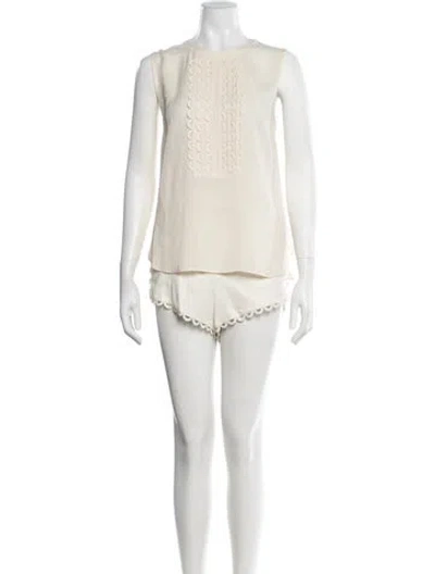 Pre-owned A.l.c Silk Short Set In Neutral