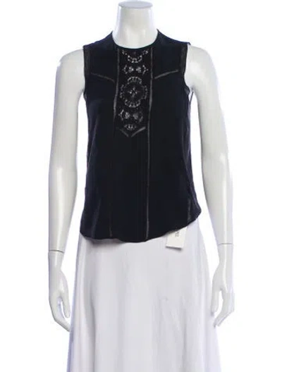 Pre-owned A.l.c Silk Sleeveless Top In Black