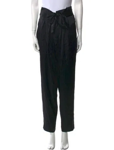 Pre-owned A.l.c Silk Straight Leg Pants In Black