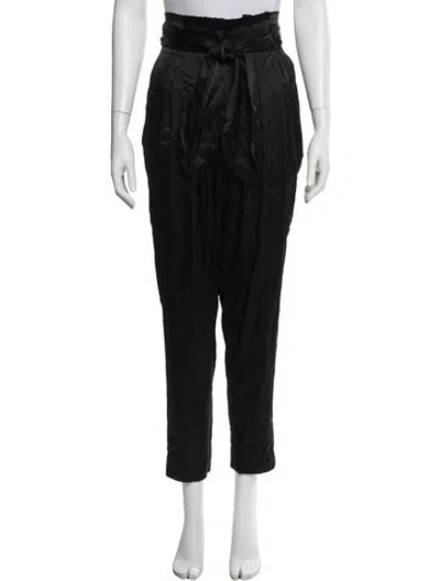 Pre-owned A.l.c Silk Straight Leg Pants In Black