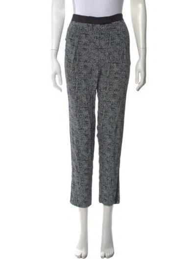 Pre-owned A.l.c Silk Straight Leg Pants In Black/blue