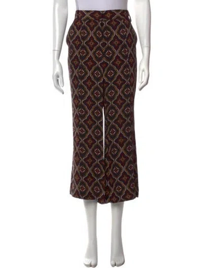 Pre-owned A.l.c Silk Straight Leg Pants In Black/burgundy