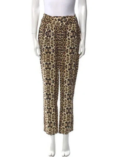 Pre-owned A.l.c Silk Straight Leg Pants In Brown