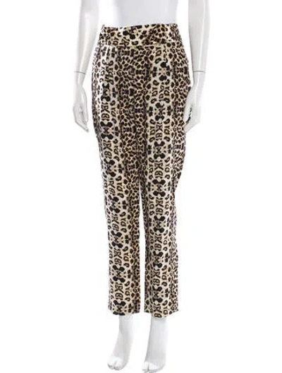 Pre-owned A.l.c Silk Straight Leg Pants In Brown