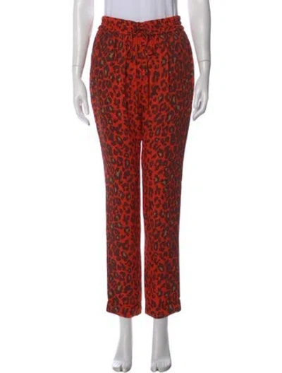 Pre-owned A.l.c Silk Straight Leg Pants In Orange