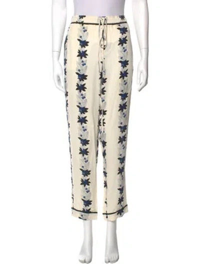 Pre-owned A.l.c Silk Straight Leg Pants In White
