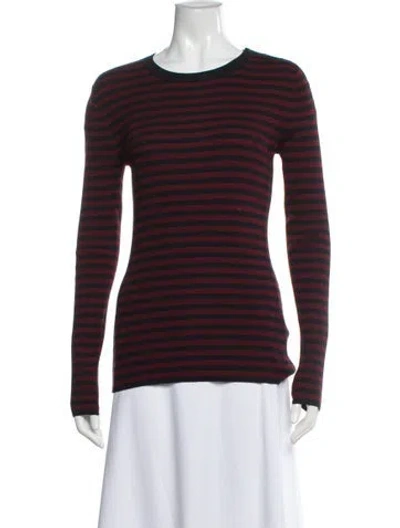 Pre-owned A.l.c Silk Striped Sweater In Black