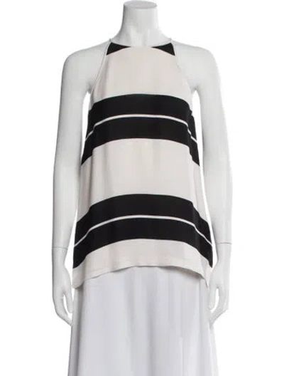 Pre-owned A.l.c Silk Striped Top In Neutral