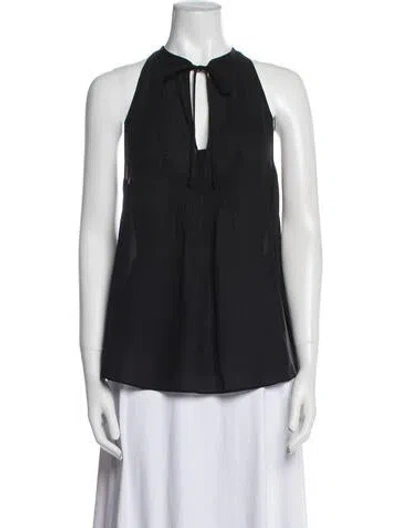 Pre-owned A.l.c Silk Tie Neck Blouse In Multi