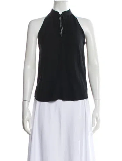 Pre-owned A.l.c Silk Tie Neck Top In White