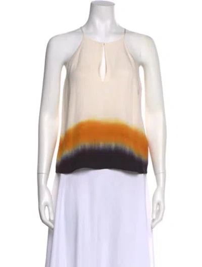 Pre-owned A.l.c Silk Tie-dye Print Top In Neutral