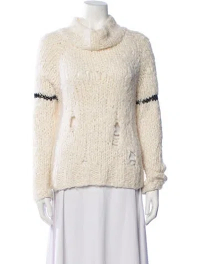 Pre-owned A.l.c Silk Turtleneck Sweater In Neutrals