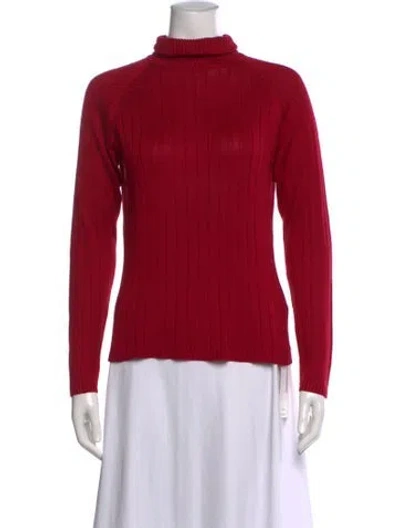 Pre-owned A.l.c Silk Turtleneck Sweater In Red