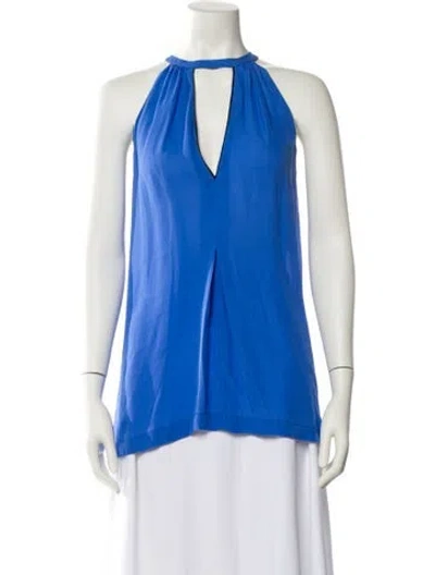 Pre-owned A.l.c Silk V-neck Blouse In Blue